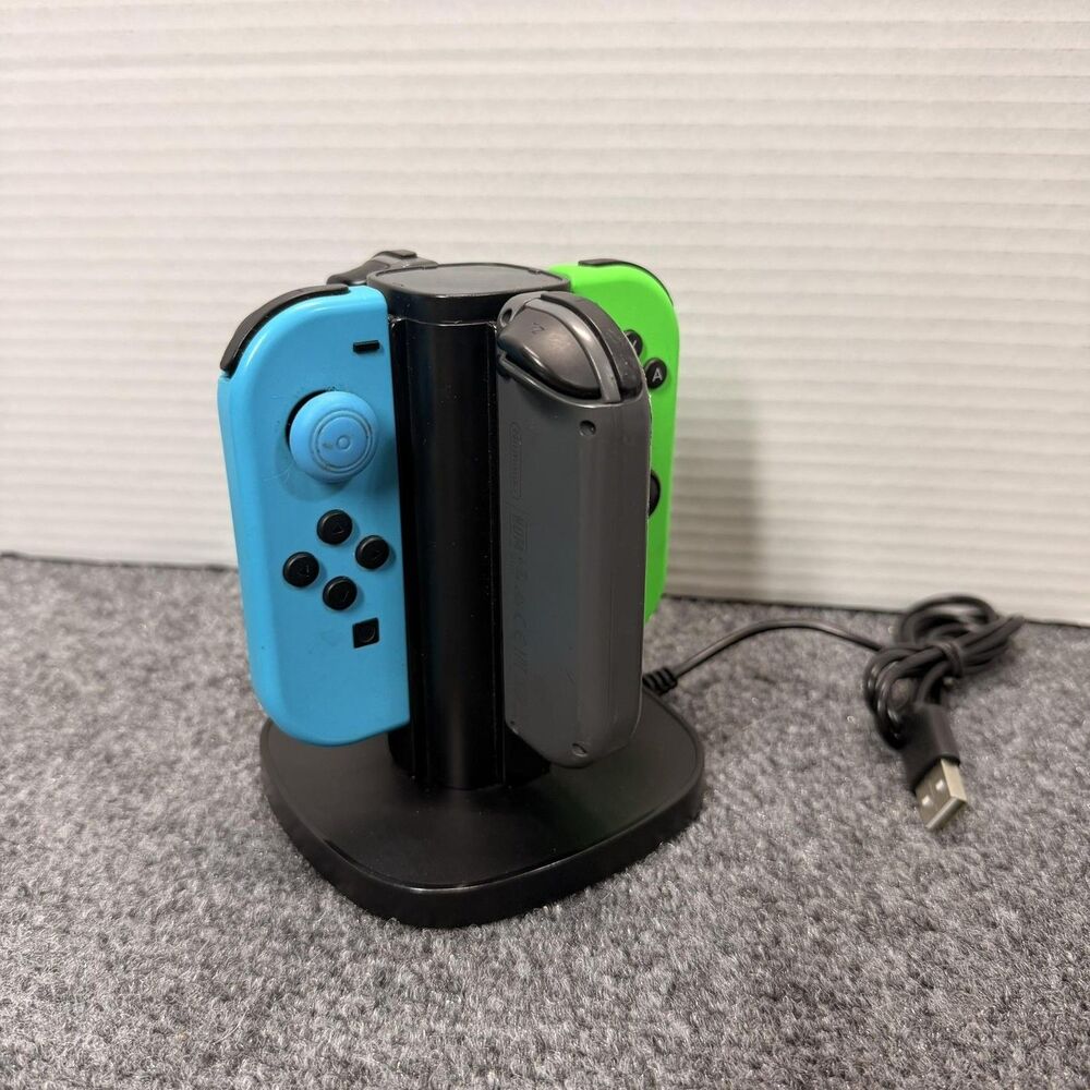 Joy-Con Charging Dock For Nintendo Switch Black USB 4 Slot Controller Charger